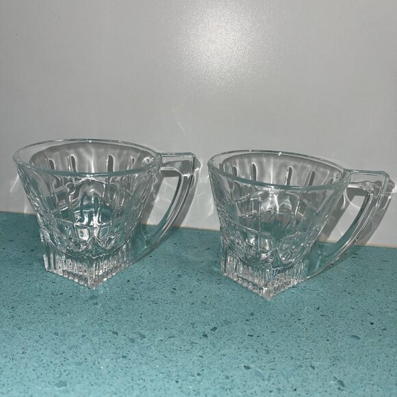 RCR Royal Crystal Rock Vintage Coffee Tea Square Bottom Glasses Set of 2 - Picture 8 of 8